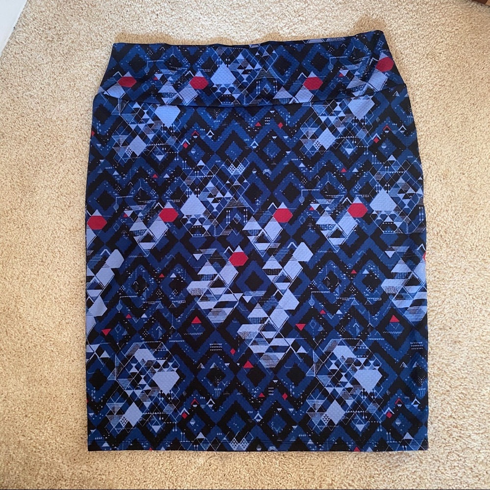 Blue Lularoe Geometric print skirt